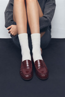 Kadın Bordo Deri Maskülen Loafer | Derimod