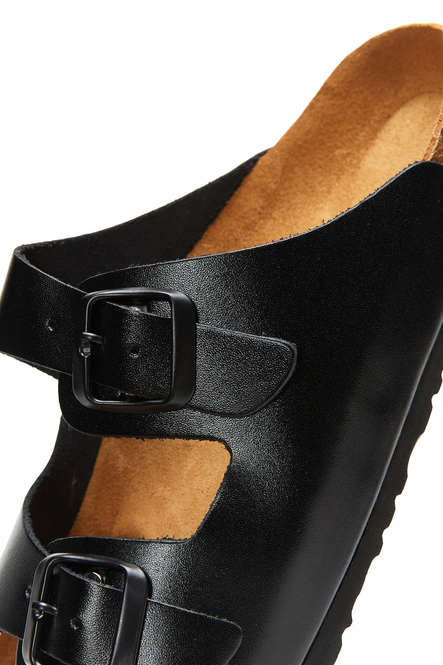 Men's Leather Double Buckle Slippers