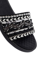 Woman Black Stone Slippers | Derimod