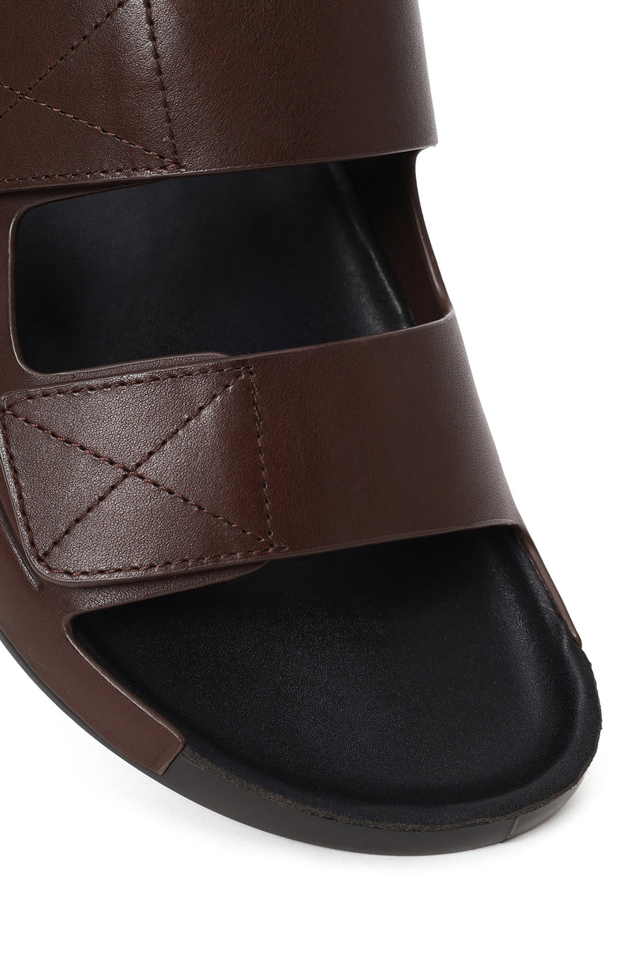 Male Brown Strapped Leather Sandals