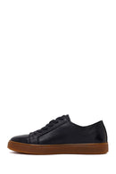 Male Black Lace-Up Leather Sneaker | Derimod