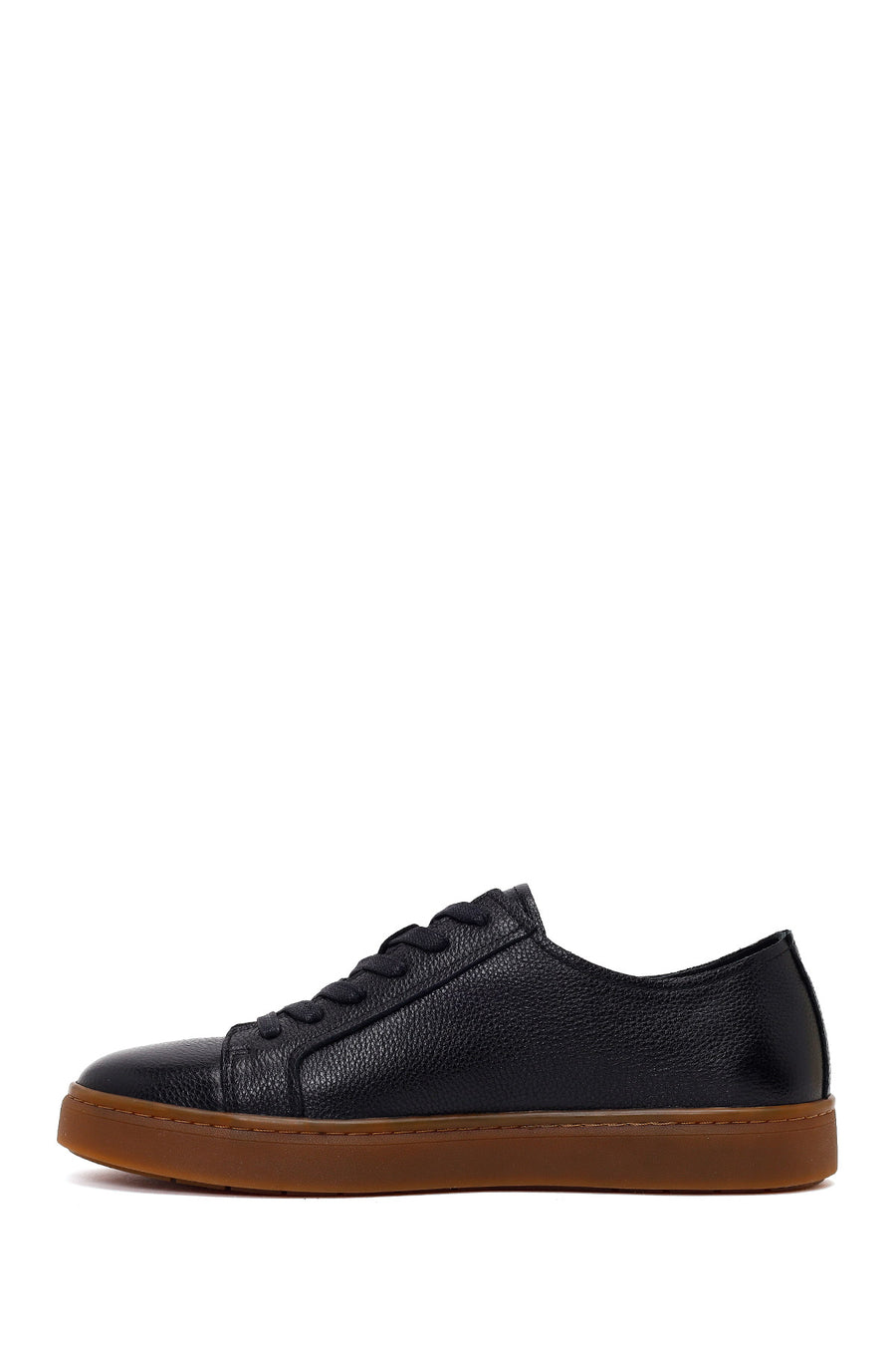 Male Black Lace-Up Leather Sneaker