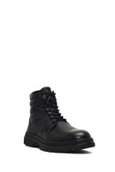 Men's Black Lace-Up Leather Boot | Derimod