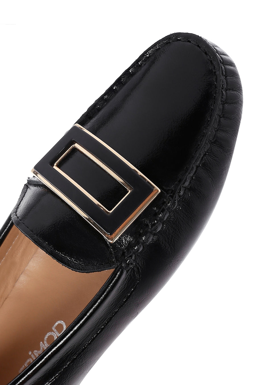 Kadın Siyah Toka Detaylı Deri Loafer