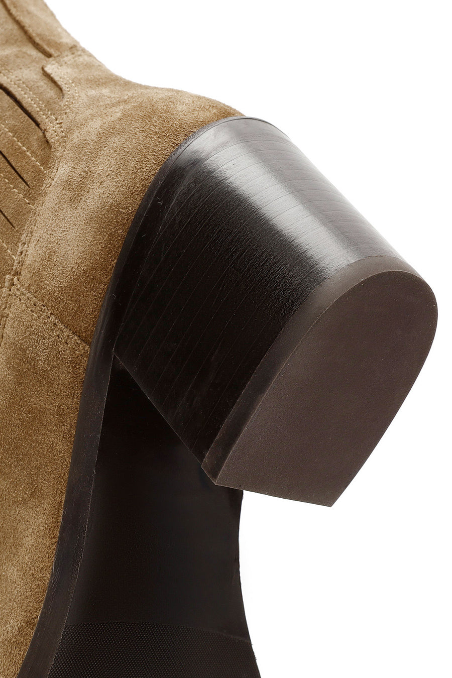 Woman Brown Chunky Heeled Suede Cowboy Boots