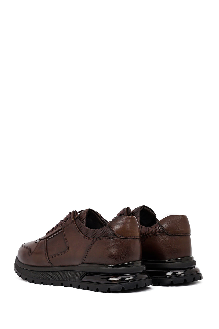 Men's Brown Lace-Up Leather Casual Sneaker
