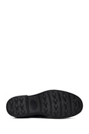 Men's Black Buckled Thick-Soled Leather Loafer | Derimod