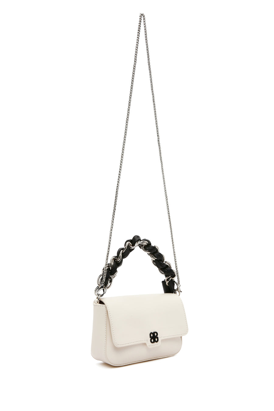 Women's White Long Chain Strap Mini Handbag