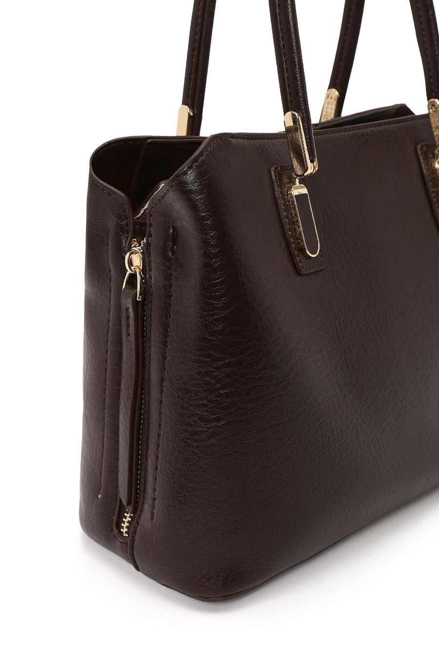Woman Brown Classic Shoulder Bag with Long Strap