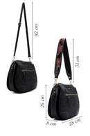 Woman Black Long-Strap Nubuck Crossbody Bag | Derimod
