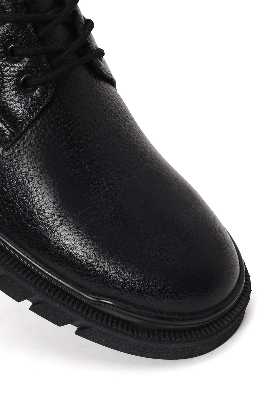 Male Black Zip Closure Leather Combat Boots