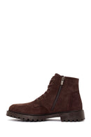 Male Brown Zip Closure Suede Boots | Derimod