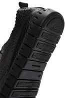 Woman Black Lace-up Patterned Leather Comfort Shoes | Derimod