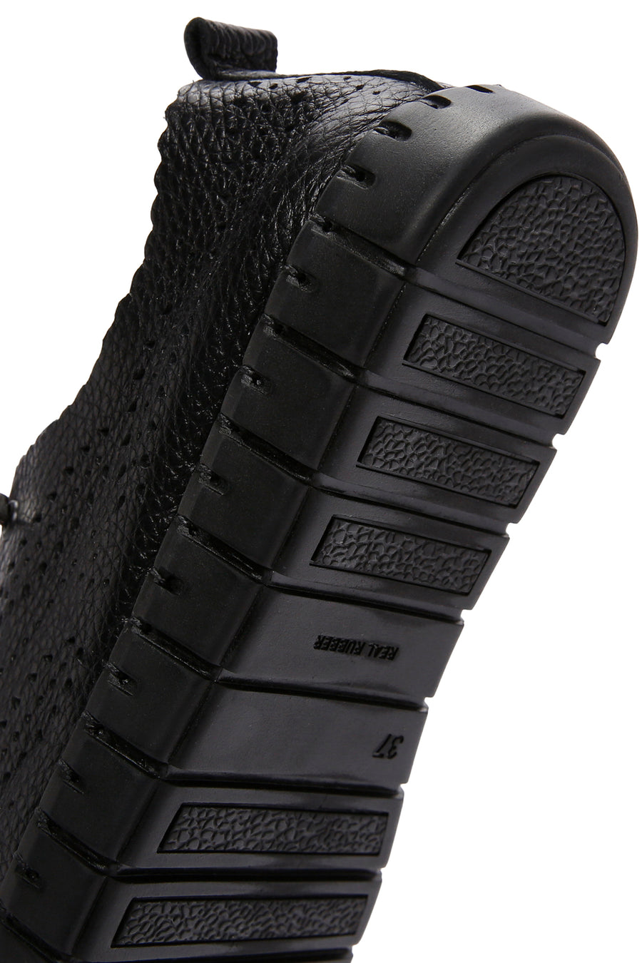 Woman Black Lace-up Patterned Leather Comfort Shoes