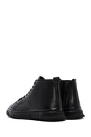 Men's Black Leather High Top Sneaker | Derimod