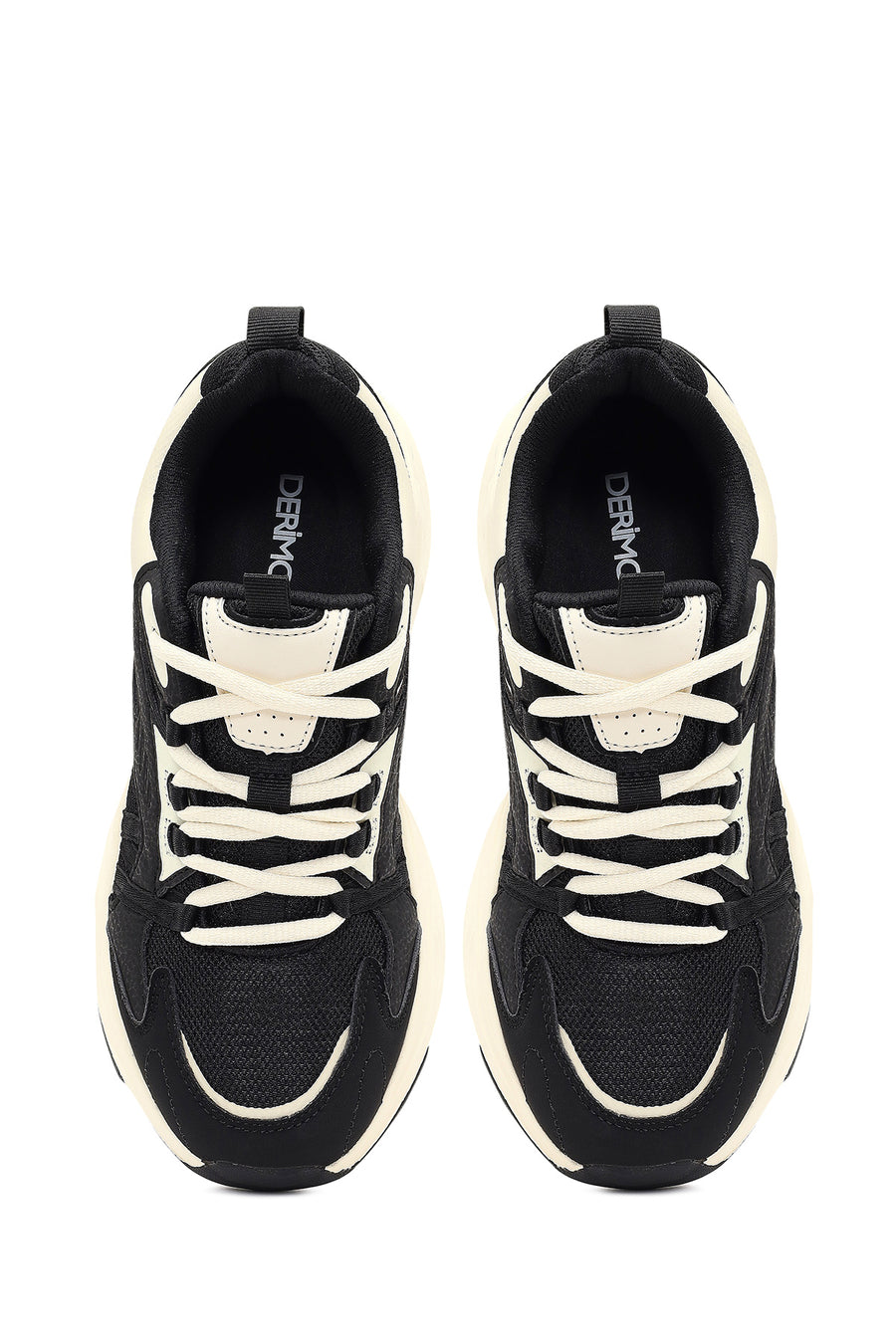 Kadın Siyah Bağcıklı Kalın Tabanlı Sneaker