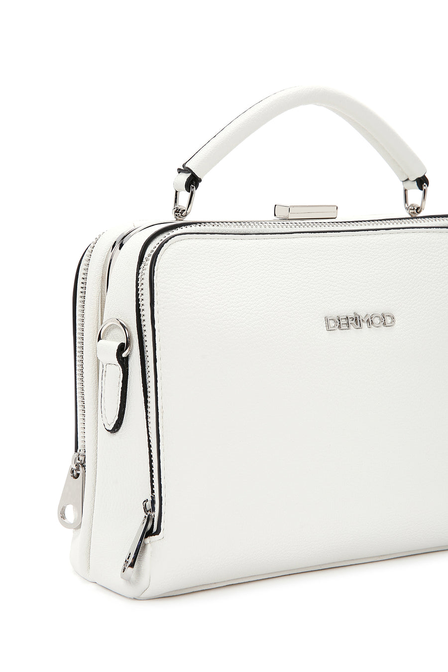 Woman White Long Strap Crossbody Bag