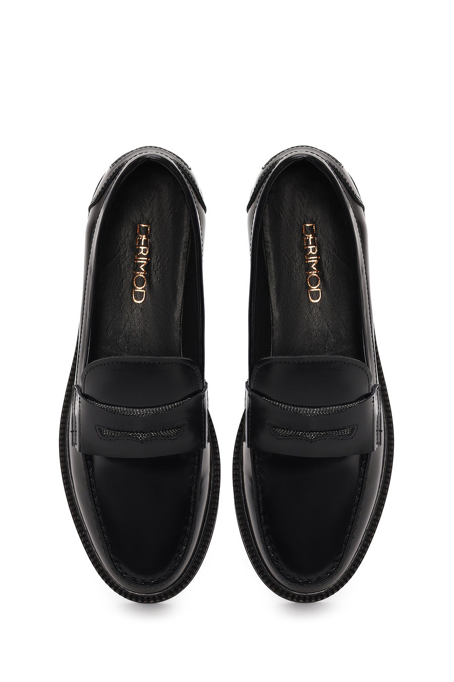 Woman Black Leather Masculine Loafer