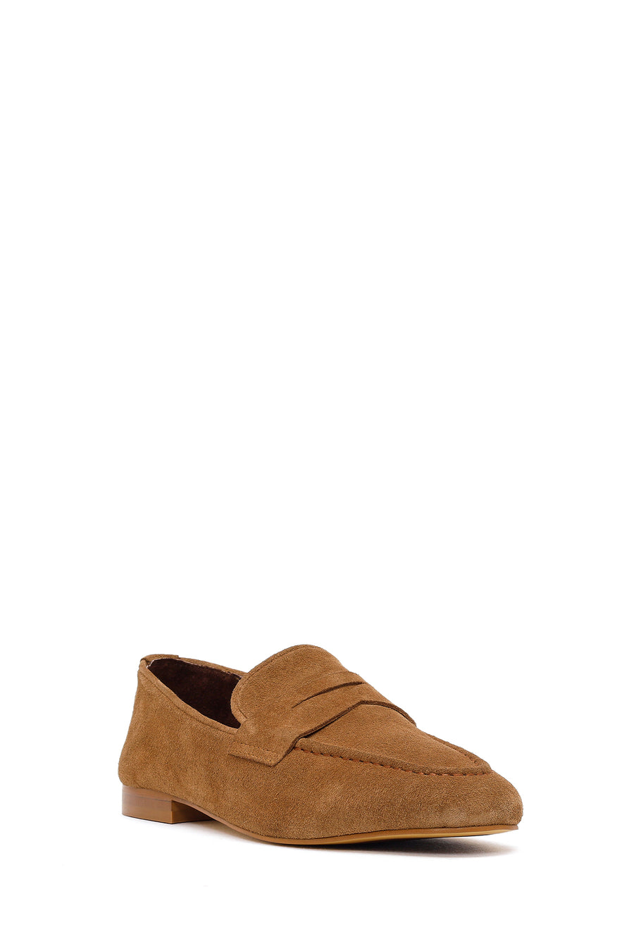 Kadın Taba Süet Deri Maskülen Loafer