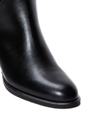 Woman Black Zip Closure Chunky-Heel Boot | Derimod