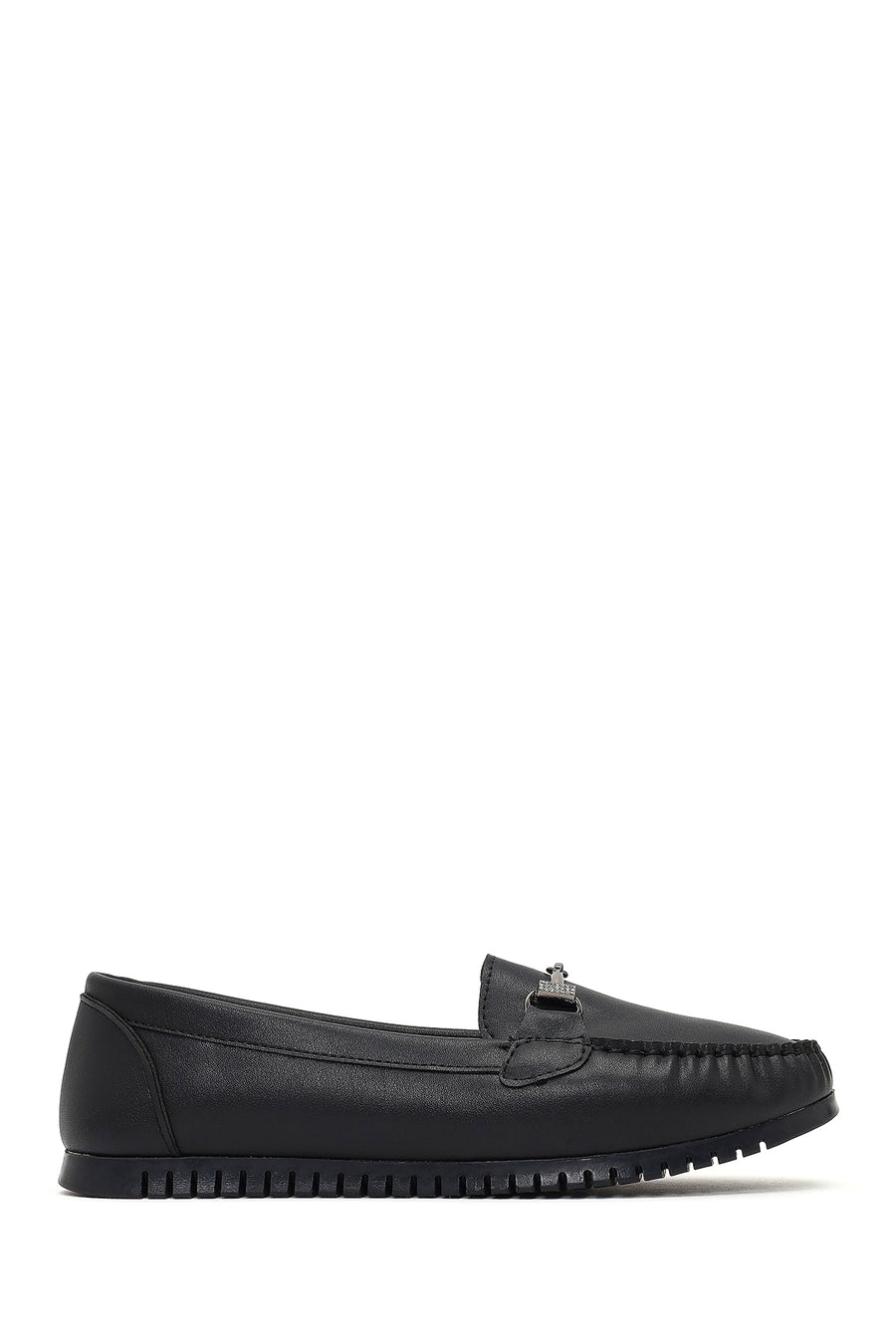 Kadın Siyah Tokalı Loafer 25AFE145018 | Derimod