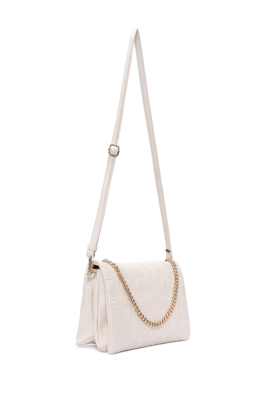 Women's Cream Quilted Shoulder Bag
