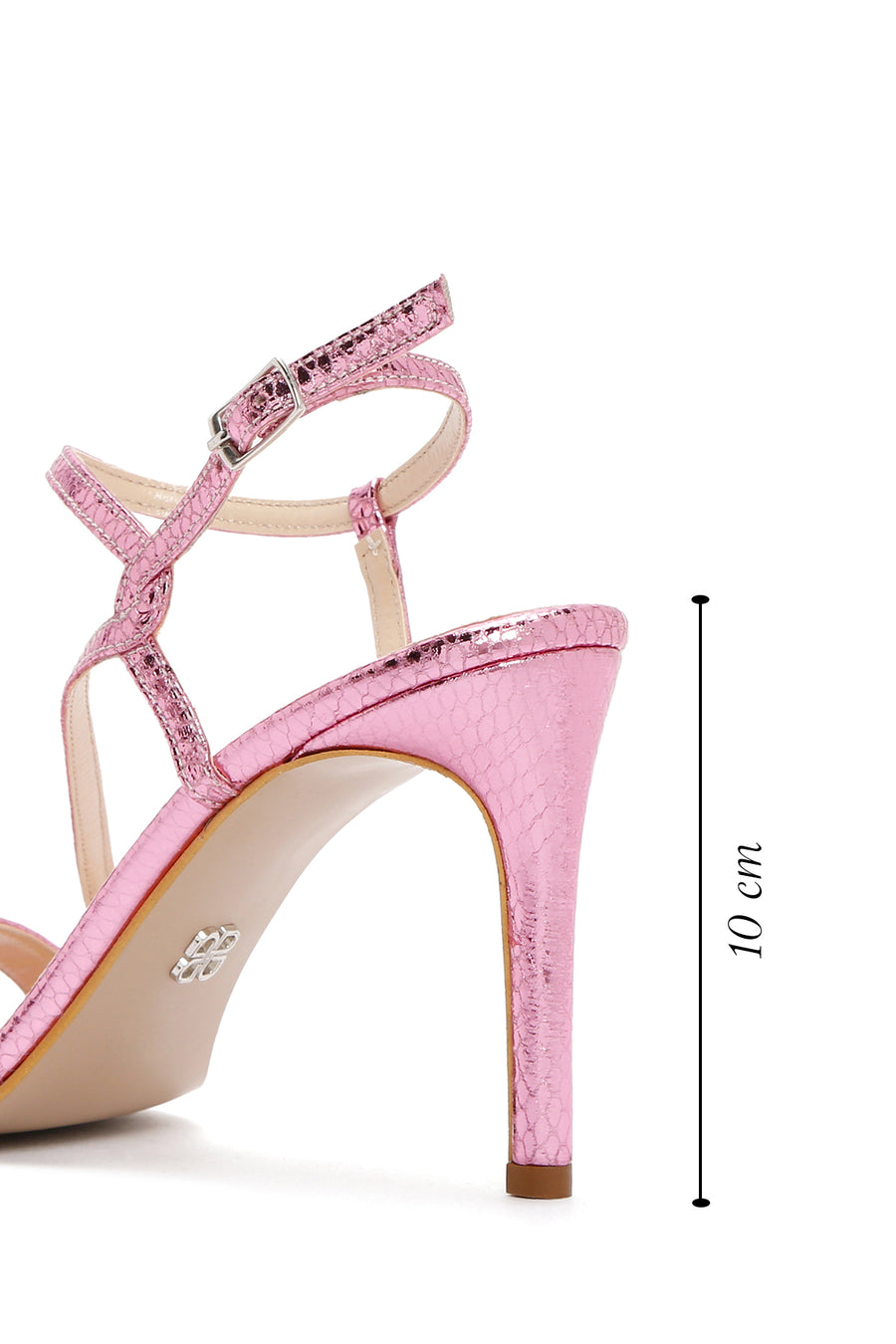 Women's Pink Ankle Strap Thin Heel Sandals