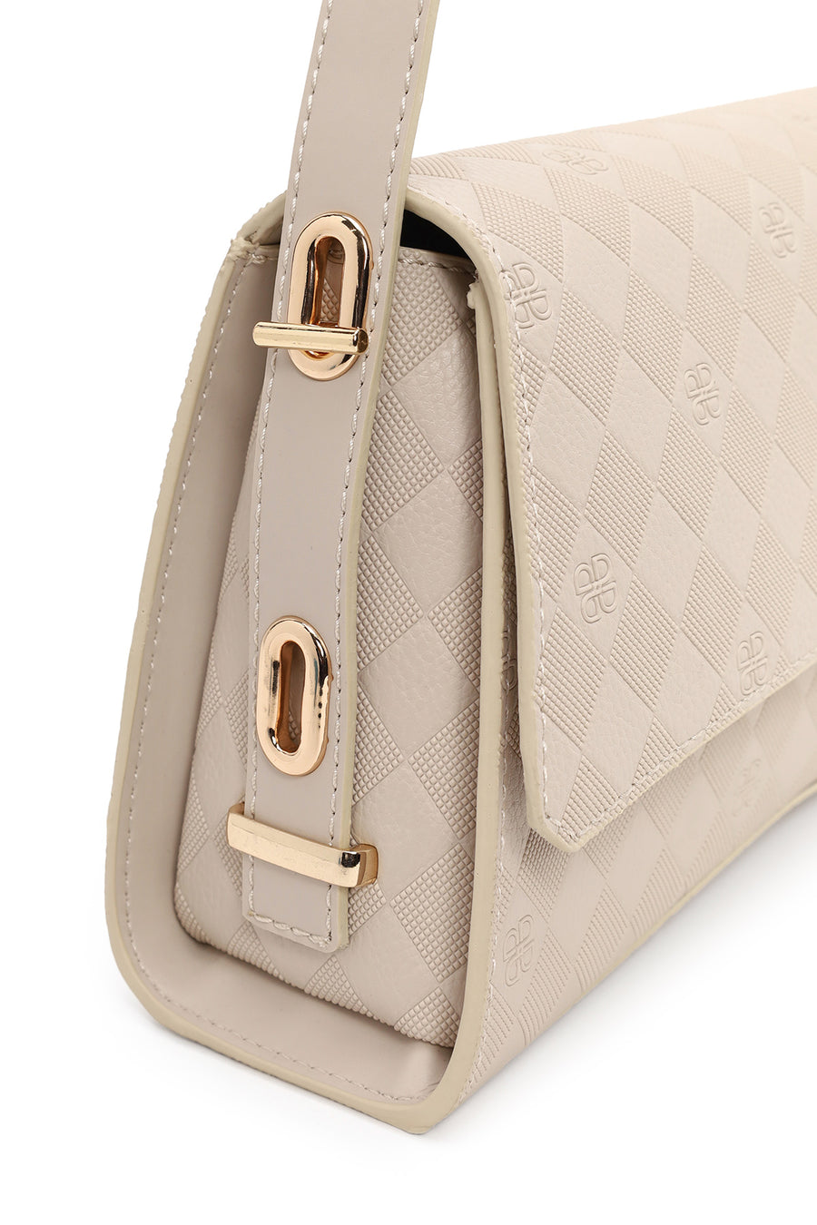 Woman Cream Printed Classic Shoulder Bag