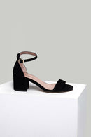 Suede Ankle Strap Women's Leather Heeled Sandals | Derimod