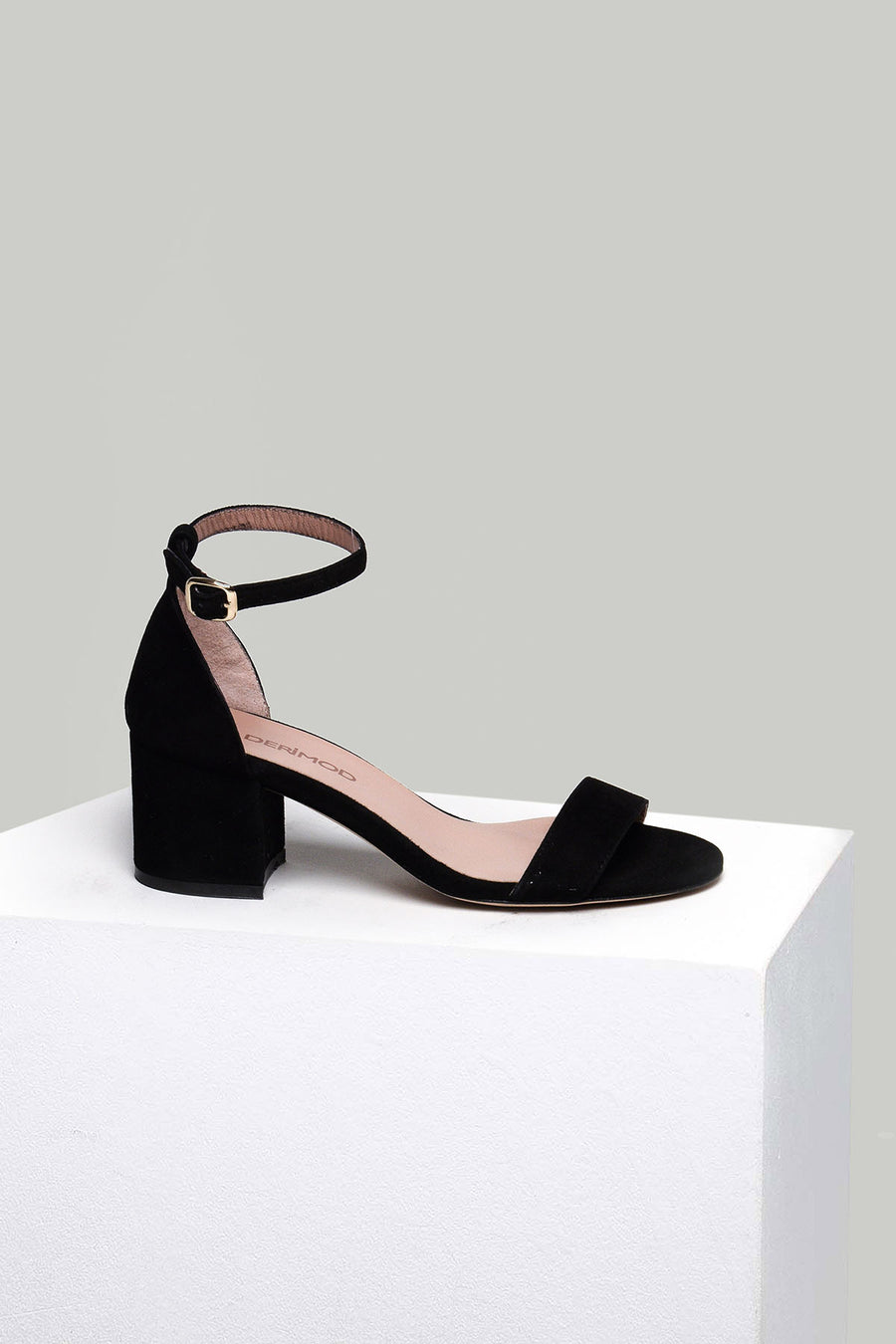 Suede Ankle Strap Women's Leather Heeled Sandals