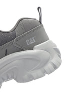 Caterpillar Men's Grey Intruder Essential Lace-Up Chunky Sole Leather Sneaker | Derimod