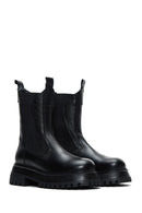 Women's Black Leather Chelsea Boots | Derimod