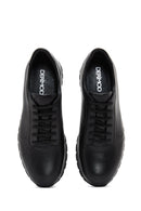 Men's Black Lace-Up Leather Casual Sneaker | Derimod