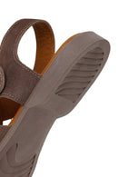 Woman Mink Ankle Buckle Suede Sandal | Derimod