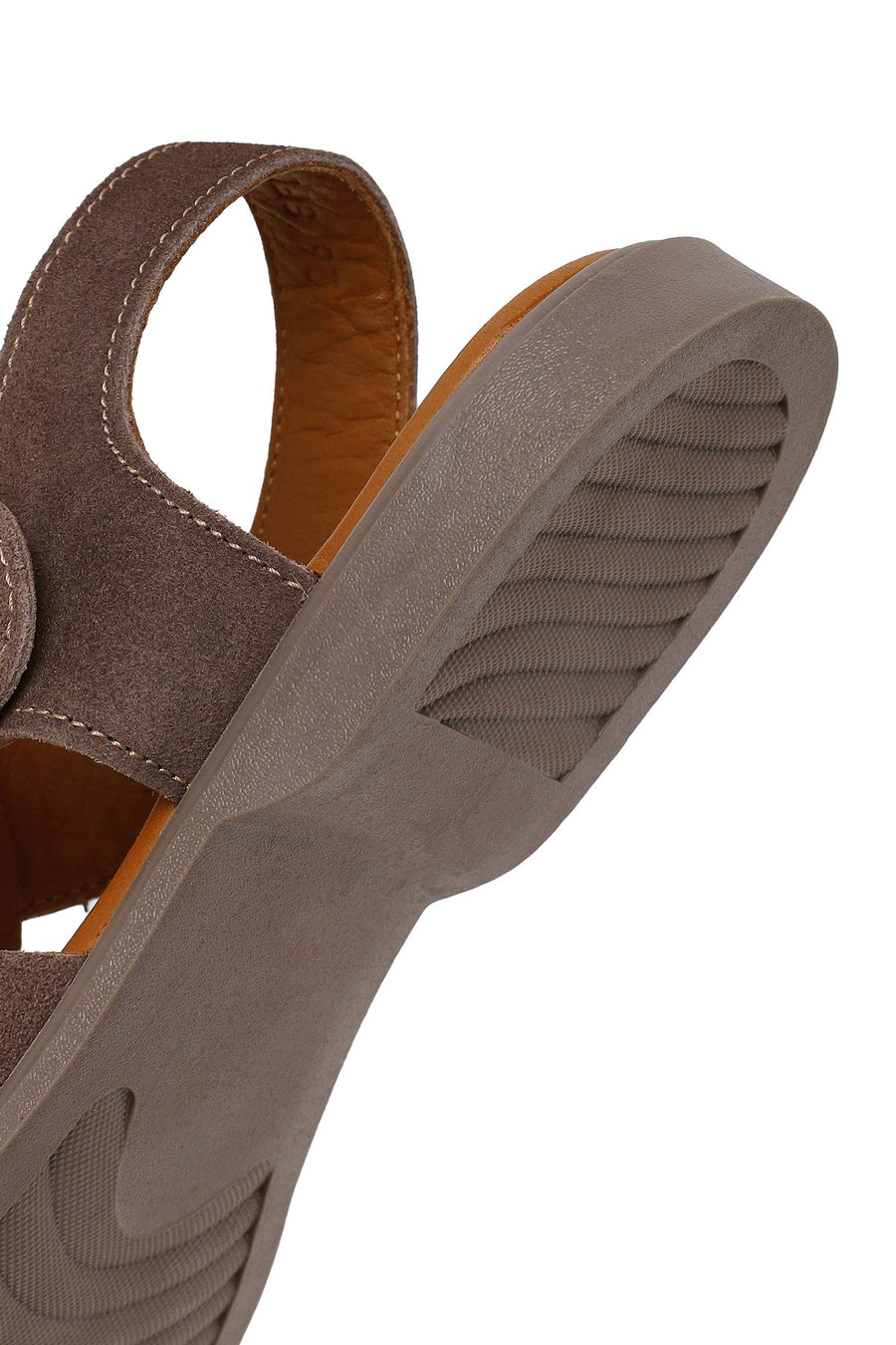Woman Mink Ankle Buckle Suede Sandal