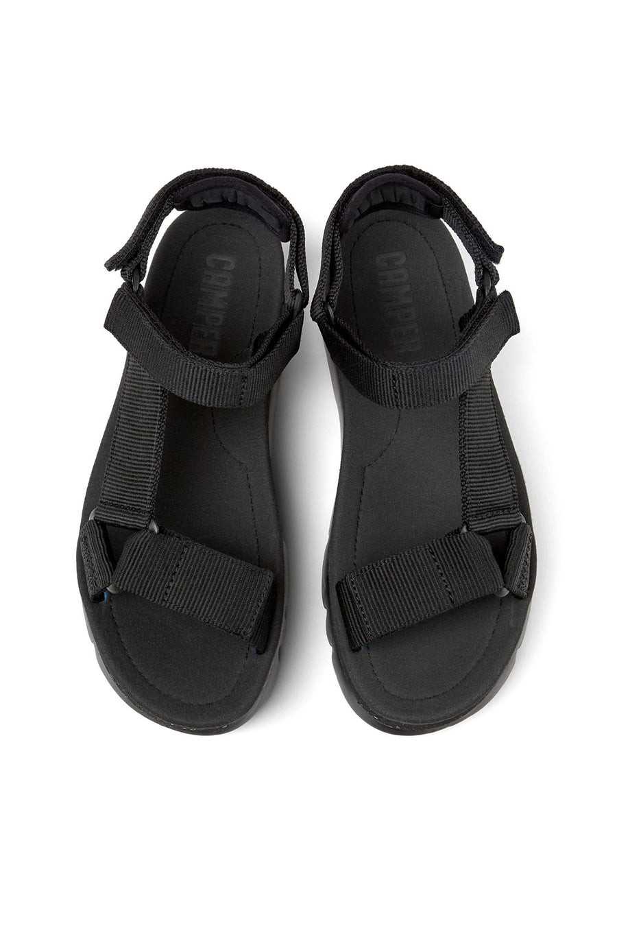 Camper Women's Black Oruga Up Thick Soled Sandals