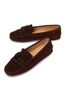 Woman Brown Tasselled Suede Loafer | Derimod