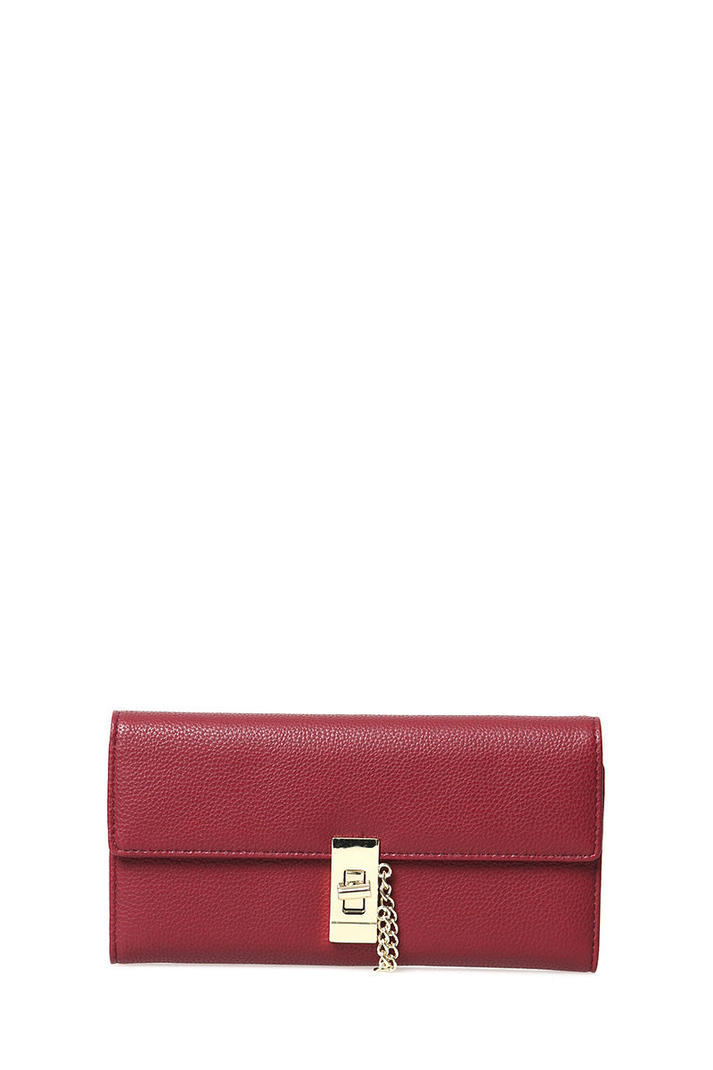 Women's Burgundy Faux Leather Wallet