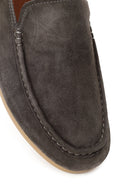 Male Anthracite Suede Leather Loafer | Derimod