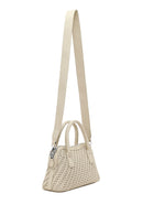 Woman Cream Long-Strap Braided Shoulder Bag | Derimod