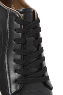 Erkek Siyah Bağcıklı Deri Sneaker | Derimod