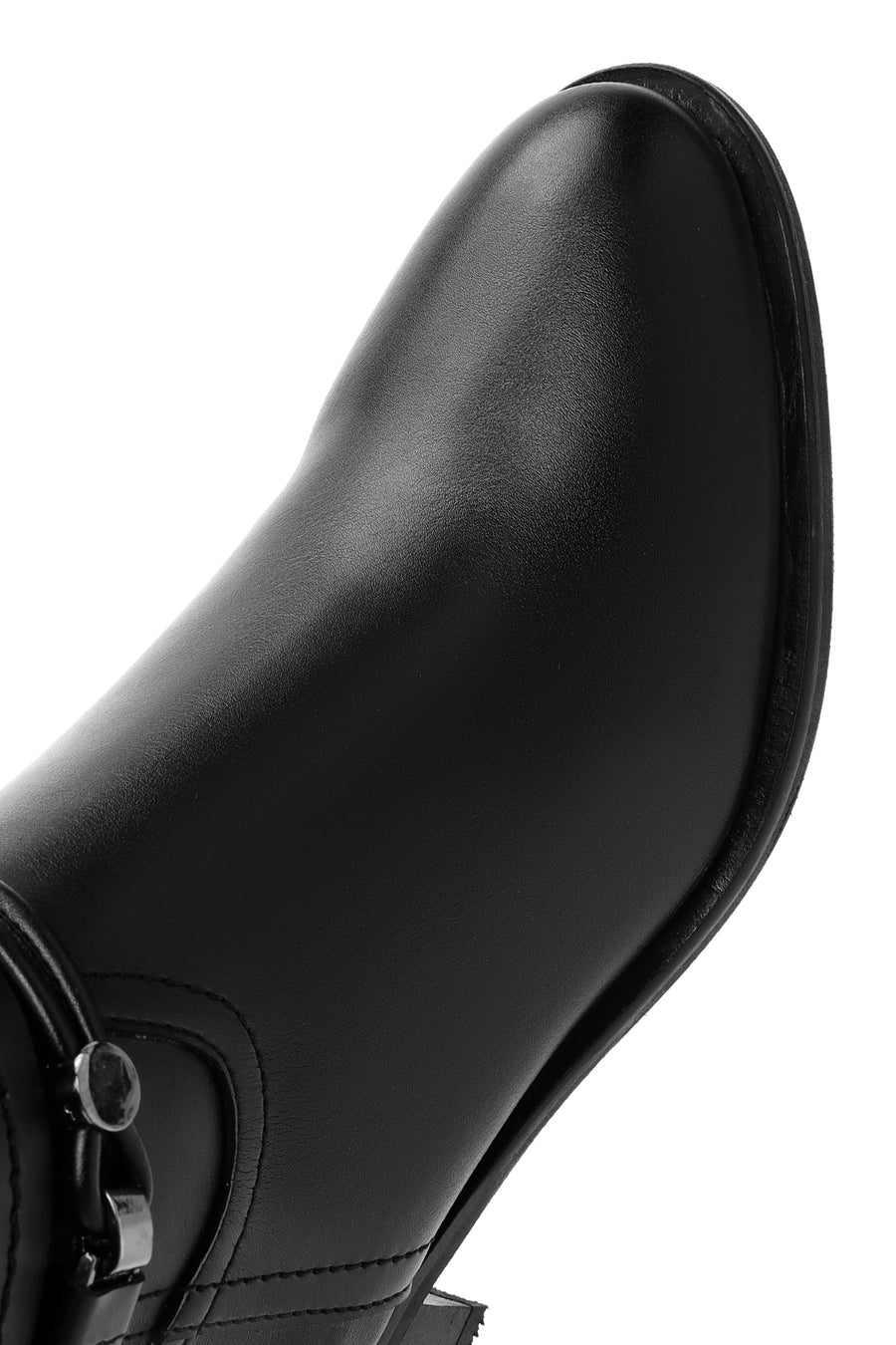 Women's Black Zippered Accessory Detailed Boots