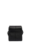 Male Black Leather Messenger Bag | Derimod