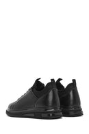 Erkek Siyah Bağcıklı Deri Sneaker | Derimod