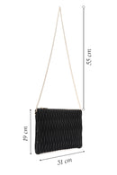 Women's Black Long Chain Strap Printed Clutch Bag | Derimod