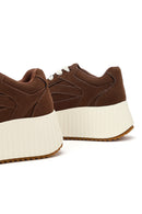 Kadın Kahverengi Bağcıklı Kalın Tabanlı Süet Sneaker | Derimod