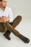 Lace-Up Men's Leather Boots | Derimod