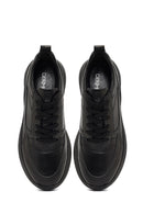 Male Black Lace-Up Leather Sneaker | Derimod