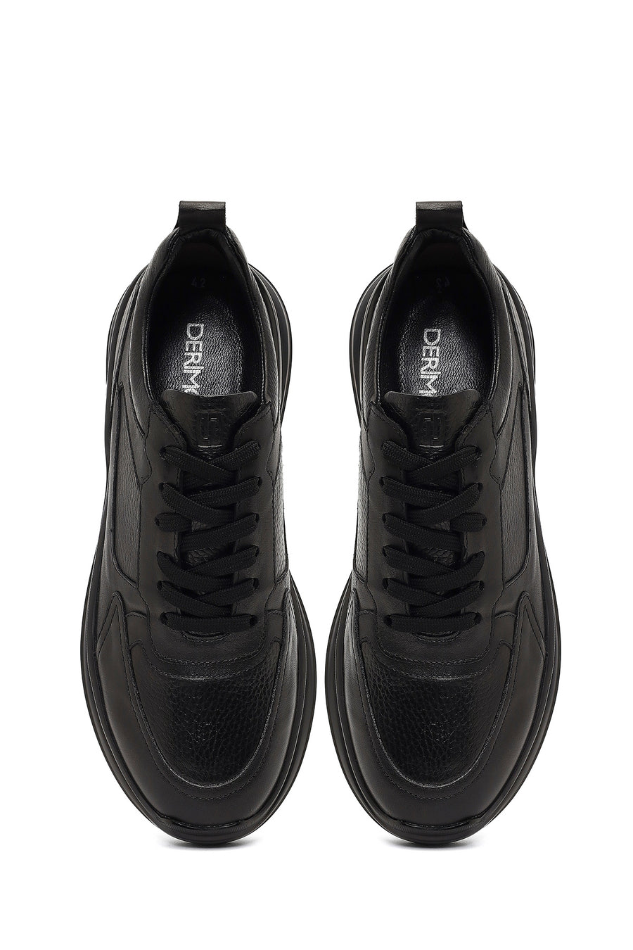 Male Black Lace-Up Leather Sneaker