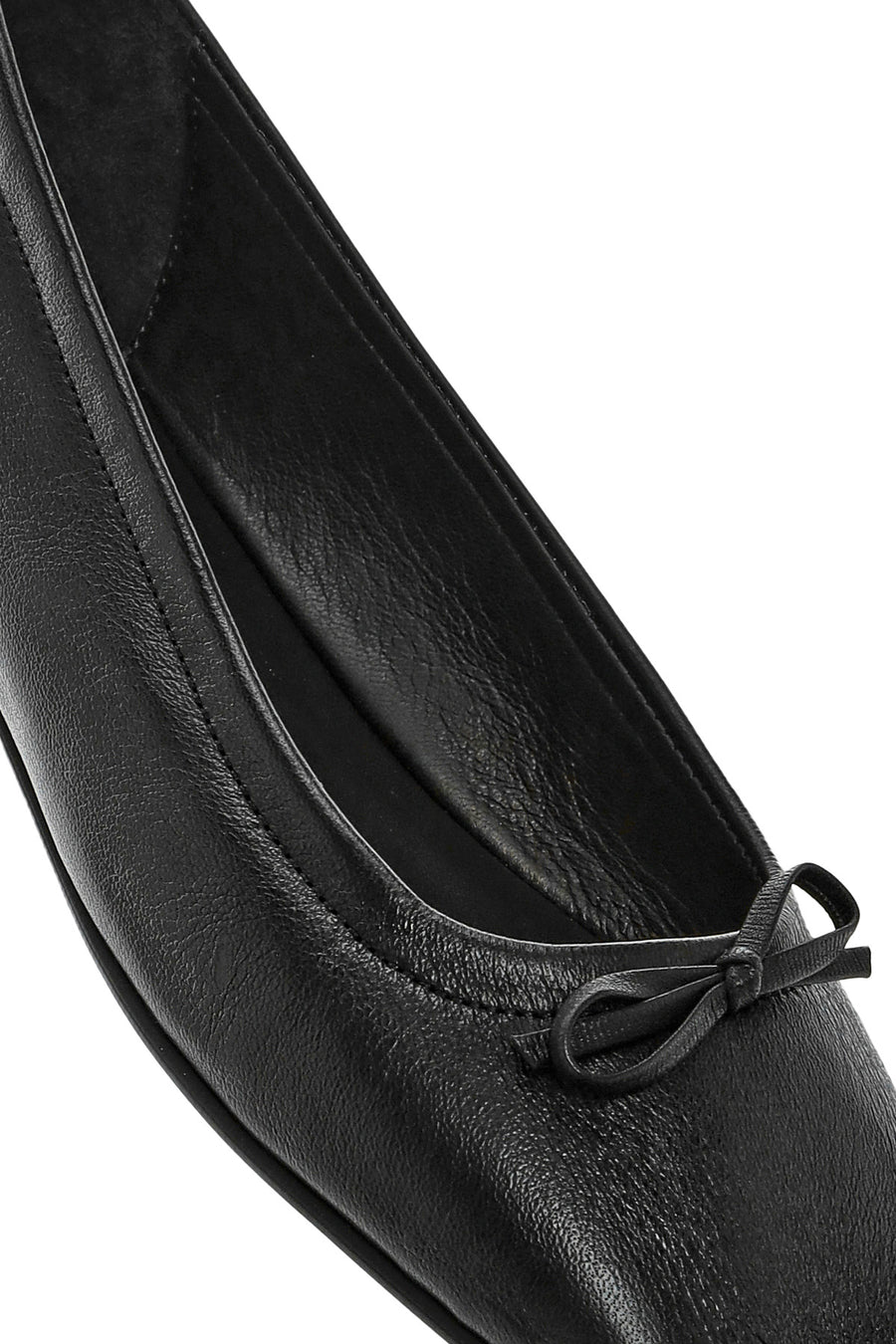 Derimod Flex Women's Black Bowknot Leather Ballerinas